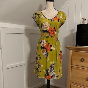 Moulinette Soeurs Floral Mini Dress in Green and Blue